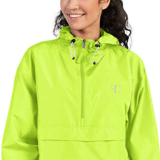 FC | Classic | Embroidered Champion Rain Jacket | Safety Green/White