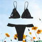FC | Micro Ruffle | Mini Bikini Swimsuit | Black Set