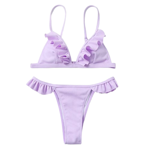 FC | Micro Ruffle | Mini Bikini Swimsuit | Purple Set