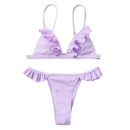 FC | Micro Ruffle | Mini Bikini Swimsuit | Purple Set