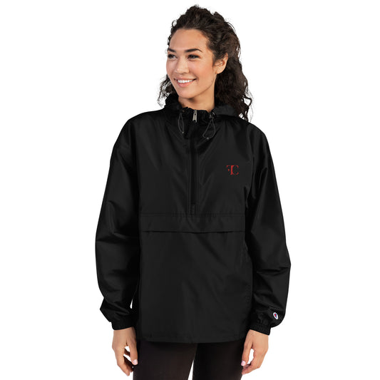FC | Classic | Embroidered Champion Rain Jacket | Black/Red