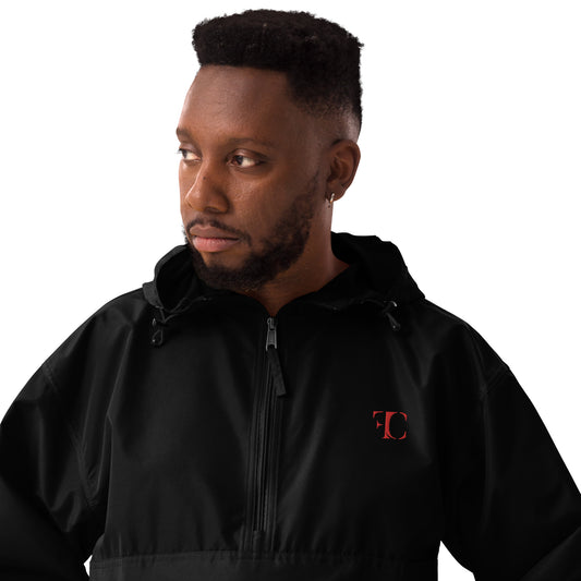 FC | Classic | Embroidered Champion Rain Jacket | Black/Red
