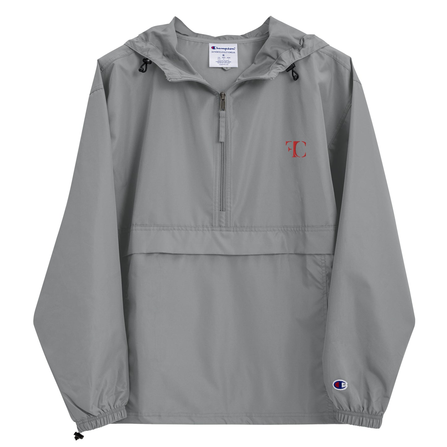 FC | Classic | Embroidered Champion Rain Jacket | Gray/Red