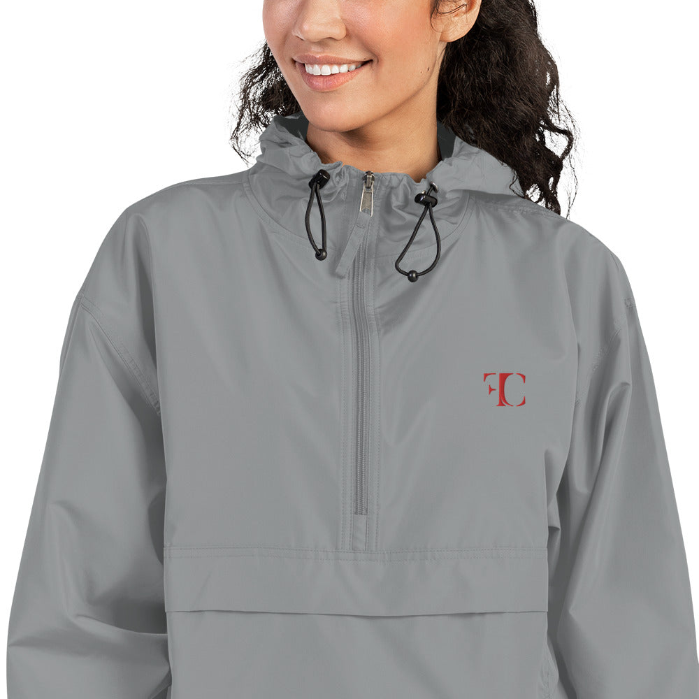 FC | Classic | Embroidered Champion Rain Jacket | Gray/Red